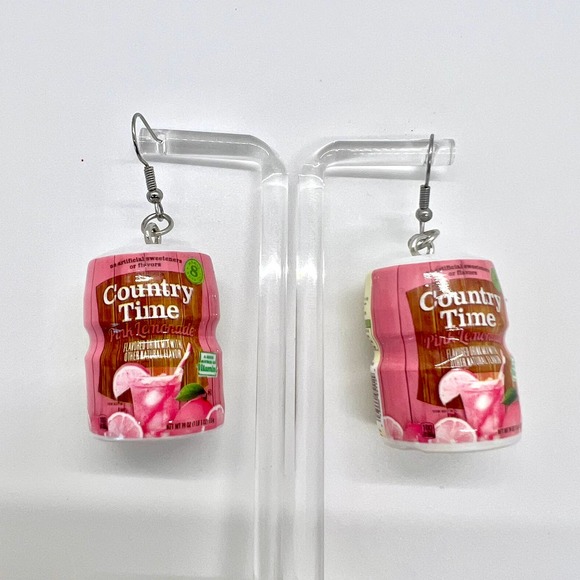 Pink Lemonade Earrings - Country Time - Mini Brands Earrings - Summer Earrings - Picture 1 of 7
